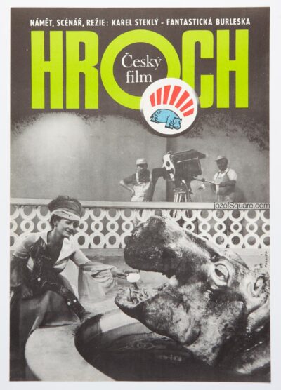 Movie Poster, The Hippo, Dobroslav Foll, 1970s Cinema Art