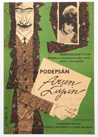 Movie Poster, Signed, Arsene Lupin, Frantisek Skala, 1960s Cinema Art