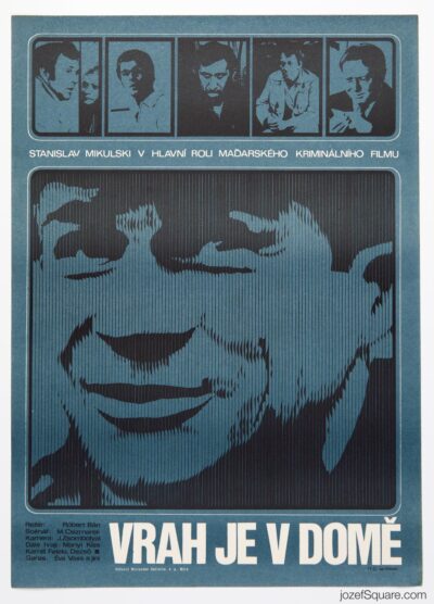 Movie Poster, The Murderer is in the House, Jan Meisner, 1970s Cinema Art