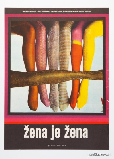 Movie Poster, A Woman Is a Woman, Jean-Luc Godard, Josef Vyletal, 1960s Cinema Art