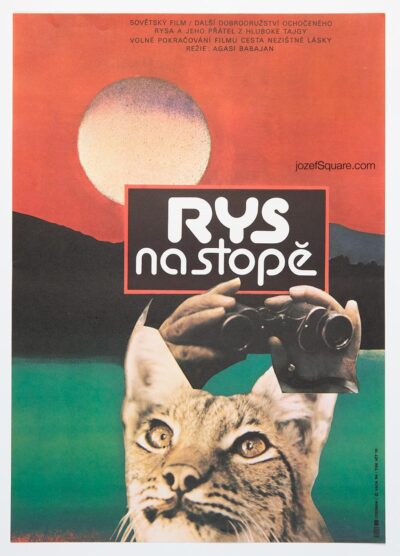 Movie Poster, Lynx Hits the Trail, Karel Vaca, 1980s Cinema Art