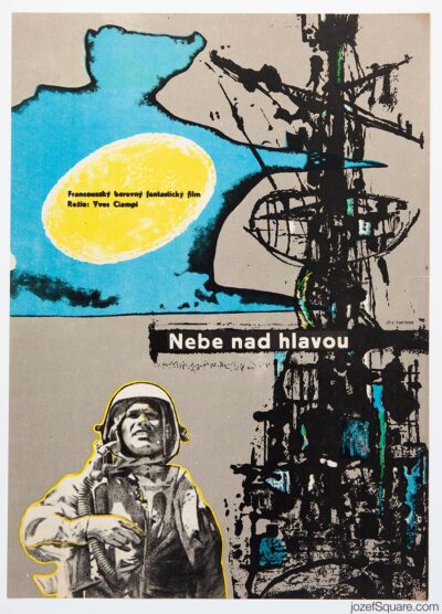 Sci-fi Movie Poster, Skies Above, Vladimir Vaclav Palecek, 60s Cinema Art