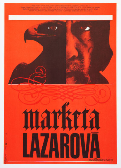 Movie Poster, Marketa Lazarova, Zdenek Ziegler, 1960s Cinema Art