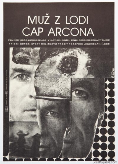 Movie Poster, The Man from the Cap Arcona, Karel Zavadil, 1980s Cinema Art