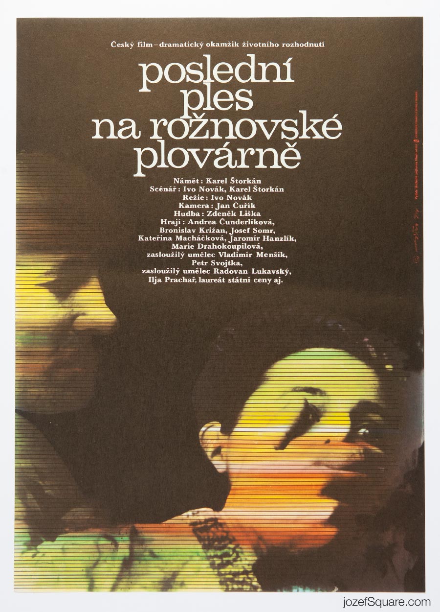 Movie Poster, The Last Ball at the Pool, Jaroslav Fiser, 1970s Cinema Art