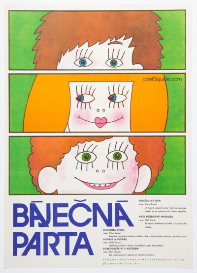Children's Movie Poster, Wonderful Bunch, Jindrich Cech, 1970s Cinema Art