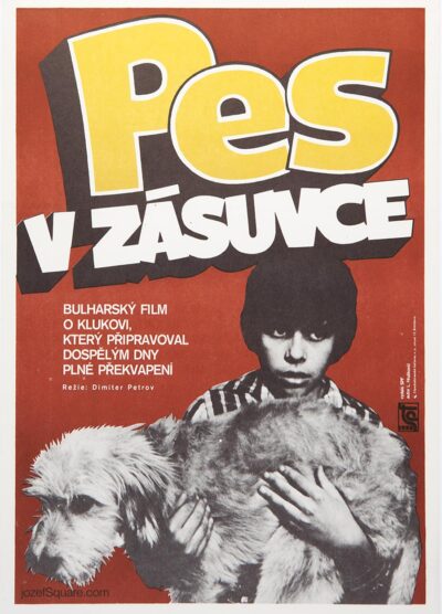 Children's Movie Poster, Dog in a Drawer, Ladislav Hruskovic, 1980s Cinema Art