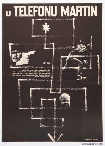 Children's Movie Poster, Martin Speaking, Miroslav Vystrcil, 1960s Cinema Art