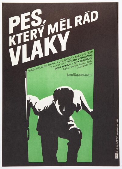 Movie Poster, Dog Who Loved Trains, Alexej Jaros, 1970s Cinema Art