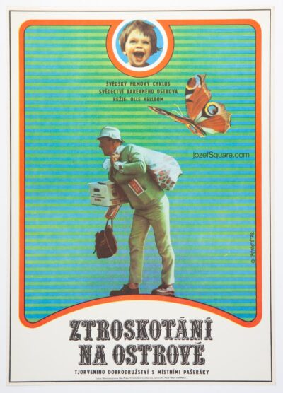 Movie Poster, Skrallan Nasty and Grumble, Alexej Jaros, 1970s Cinema Art