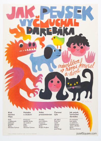 Movie Poster, How the Dog Sniffed Out the Raskal, Jaroslav Sura, 1970s Cinema Art