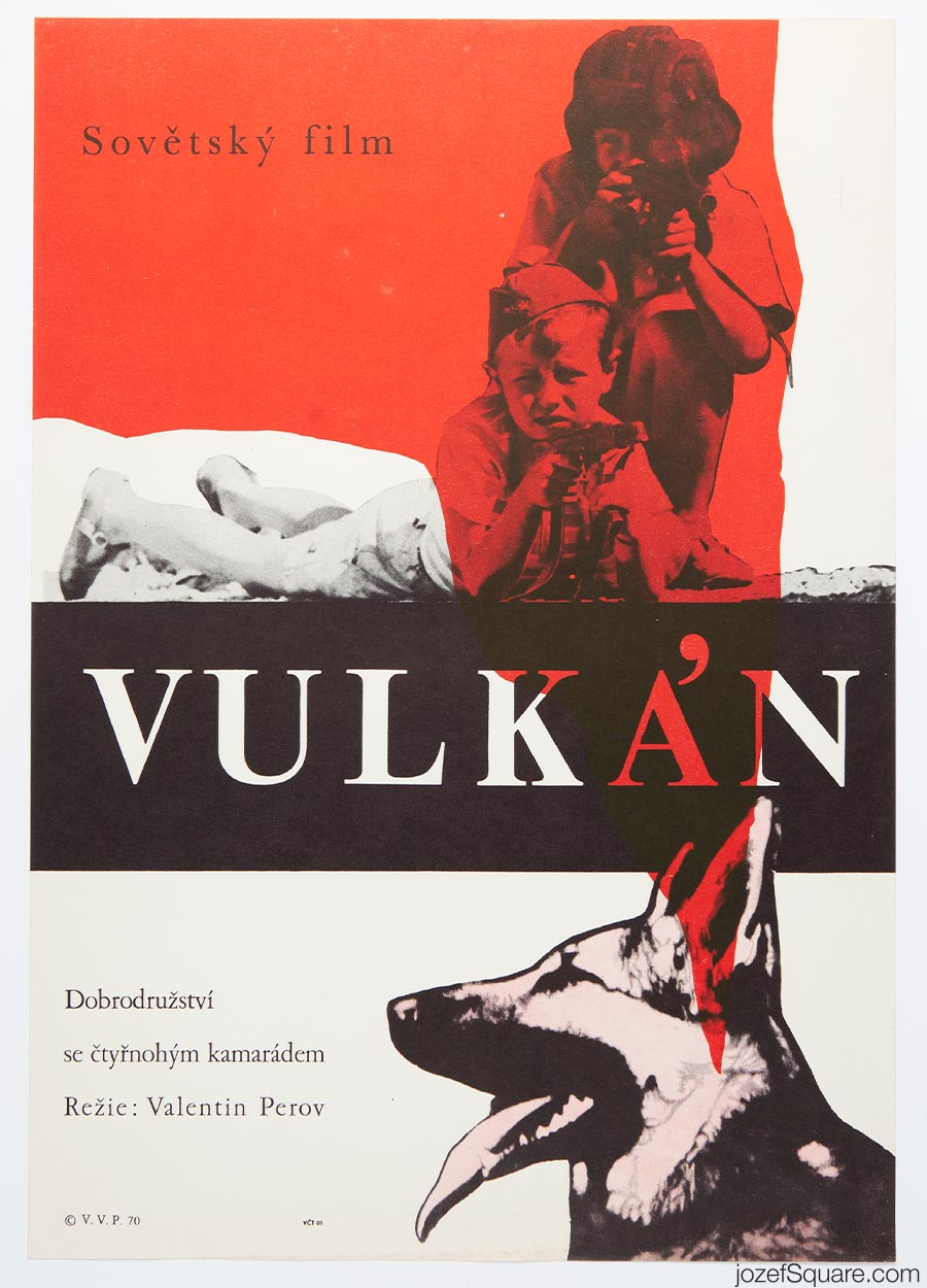 Movie Poster, Vulkan, Vladimir Vaclav Palecek, 1970s Cinema Art