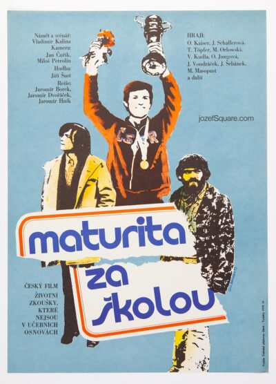 Movie Poster, When the Leaving Examination Is Truancy, Vladimir Benetka, 1970s Cinema Art