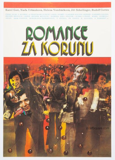 Movie Poster, Romance for a Crown, Zdenek Ziegler, 1970s Cinema Art