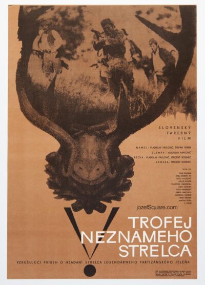 Movie Poster, Trophy of the Unknown Hunter 2, Cestmir Pechr, 1970s Cinema Art