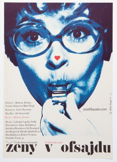 Movie Poster, Women Offside, Milan Grygar, 1970s Cinema Art
