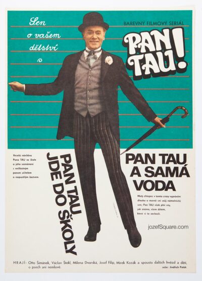 Movie Poster, Mr. Tau Goes to School, Unknown Artist, 1970s Cinema Art