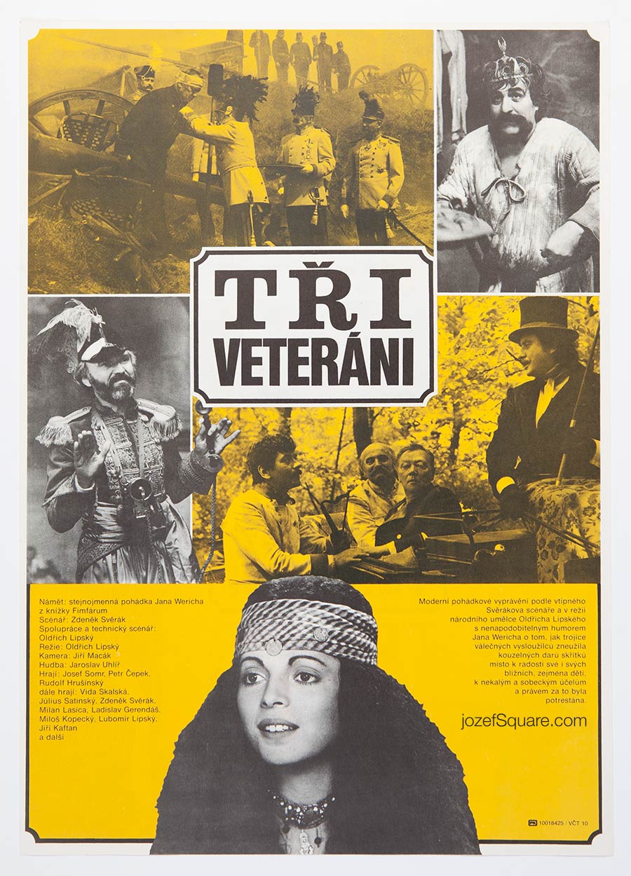 Movie Poster, Three Veterans, Unknown Artist, 1980s Cinema Art