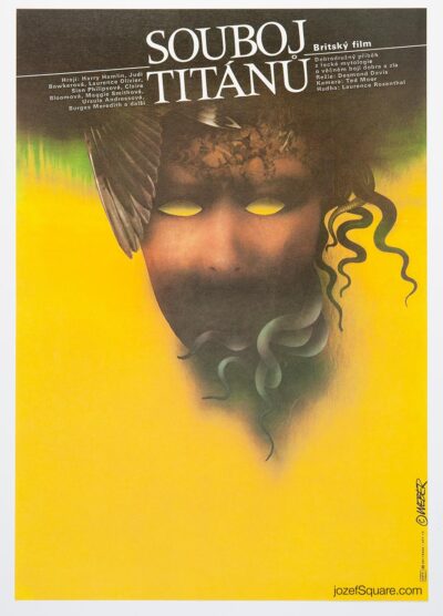 Movie Poster, Clash of the Titans, Zdenek Vlach, 1980s Cinema Art