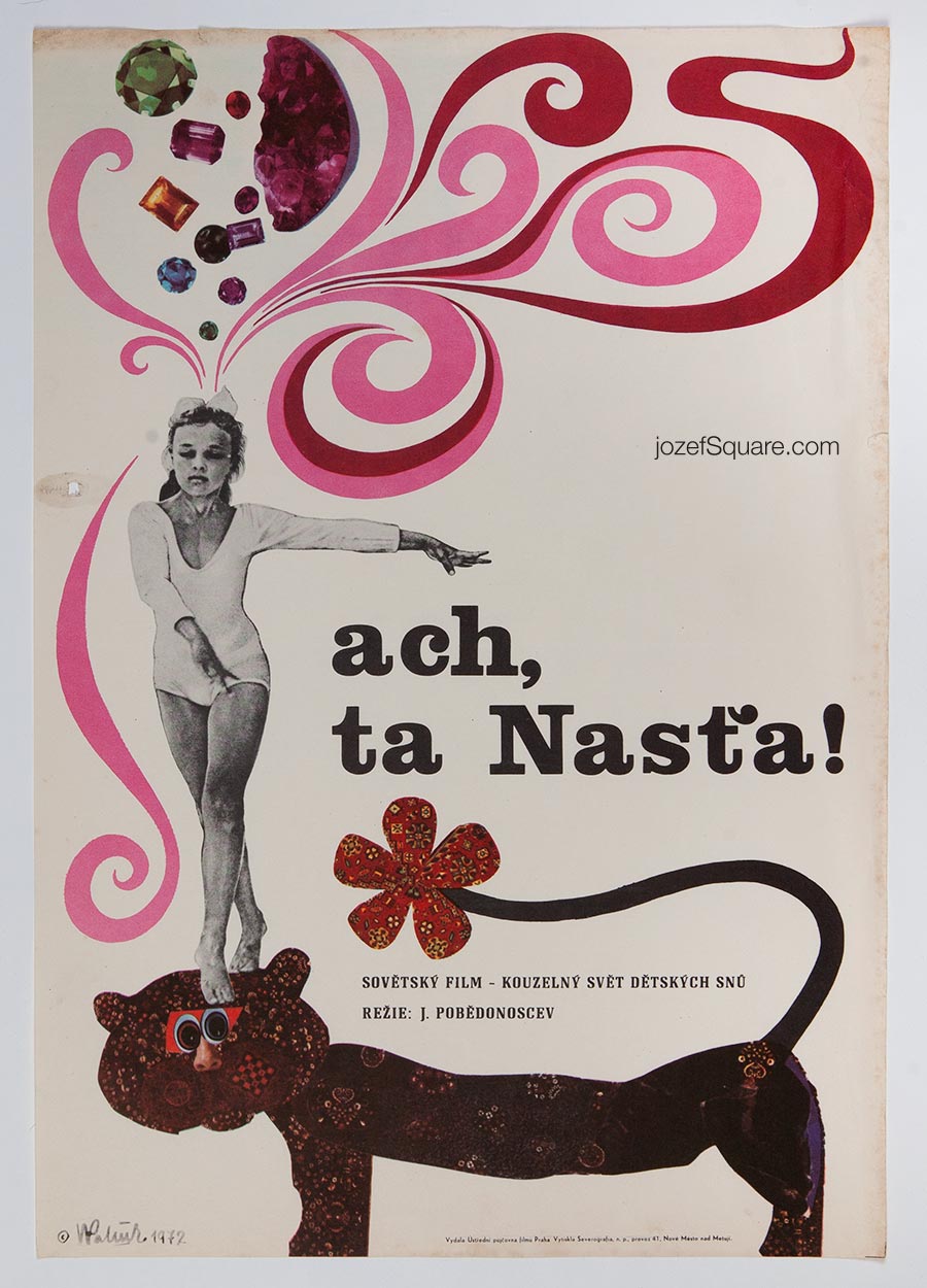 Movie Poster, Oh That Nastya, Vladimir Vaclav Palecek, 1970s Cinema Art
