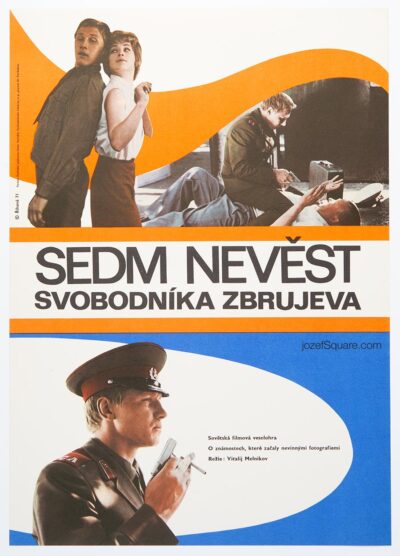 Movie Poster, The Seven Brides of Lance-Corporal Zbruyev, Jana Rihova, 1970s Cinema Art