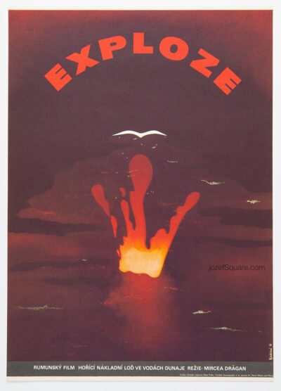 Movie Poster, Poseidon Explosion, Olga Polackova-Vyletalova, 1970s Cinema Art
