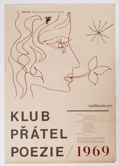 Advertising Poster, Friends of Poetry Club, Richard Fremund, 1969
