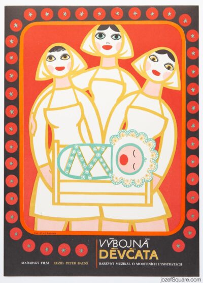 Movie Poster, Dashing Girls, Unknown Artist, 1970s Cinema Art