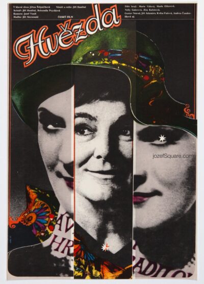 Movie Poster, The Star, Zdenek Ziegler, 1960s Cinema Art