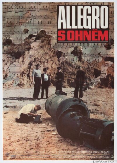 Movie Poster, Allegro with Fire, Alexej Jaros, 1980s Cinema Art