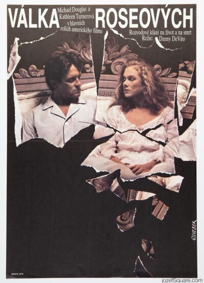 Movie Poster, The War of the Roses, Jan Weber, 1980s Cinema Art