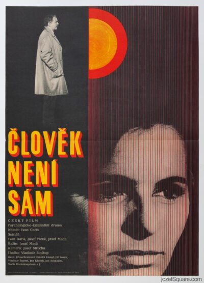 Movie Poster, Man Is Not Alone, Jaroslav Fiser, 1970s Cinema Art