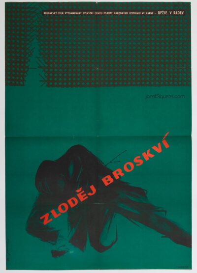 Movie Poster, The Peach Thief, Jiri Janecek, 1960s Cinema Art