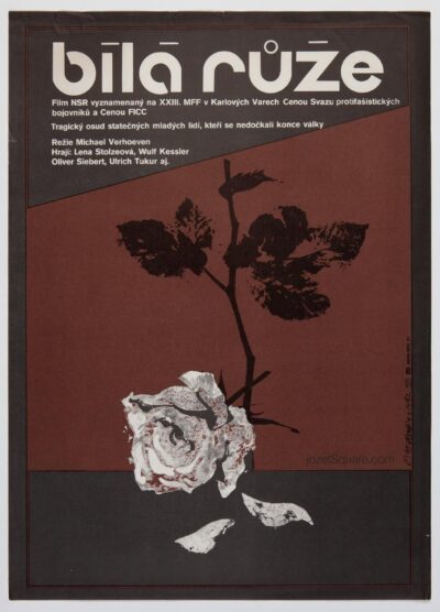 Movie Poster, The White Rose, Miroslav Hrdina, 1980s Cinema Art