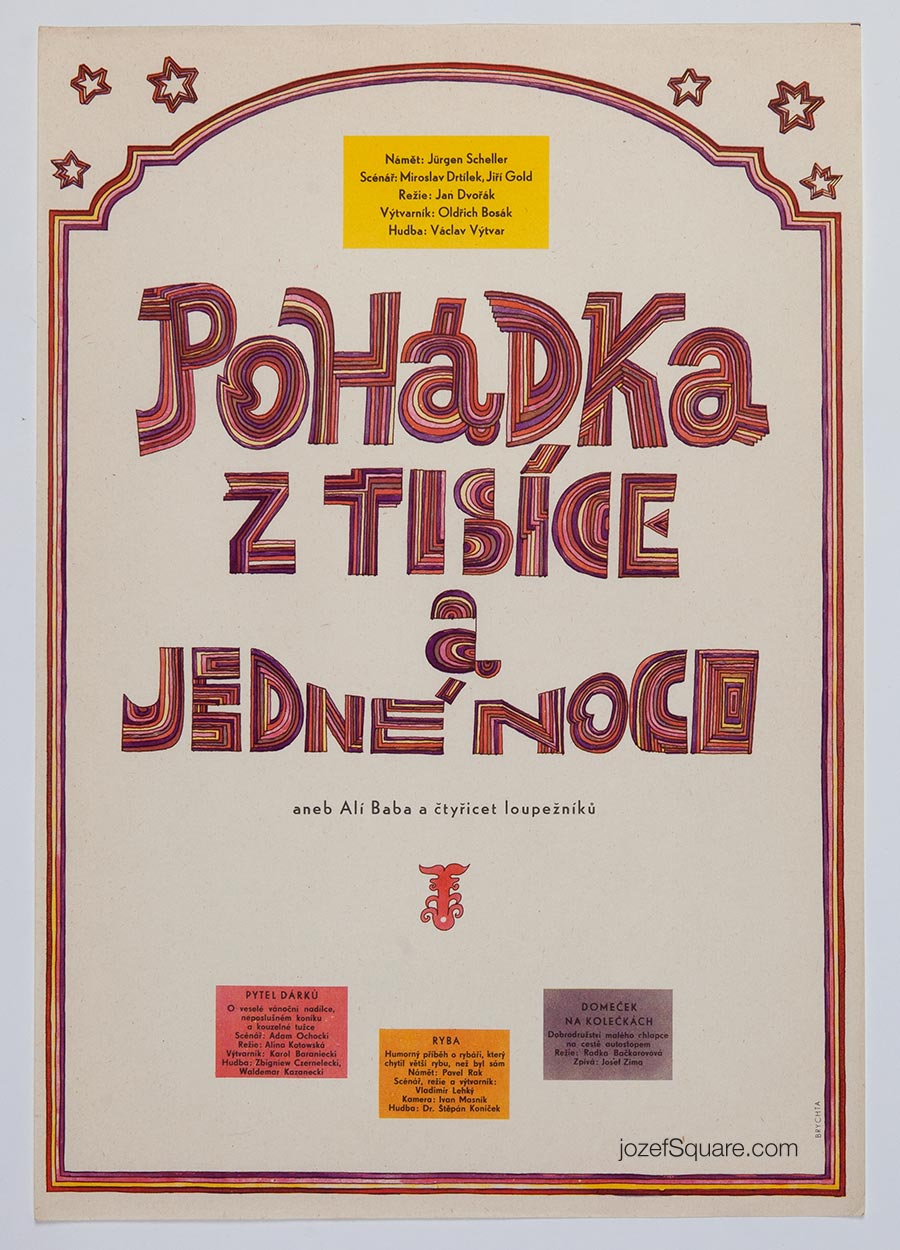 Movie Poster – One Thousand and One Nights or Ali Baba and the Forty Thieves, Jan Brychta, 1967