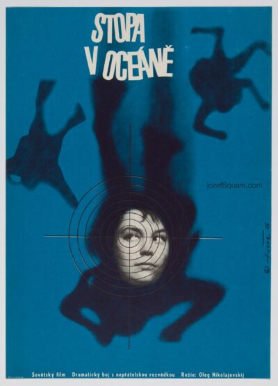 Movie Poster, Footprint in Ocean, Jaroslav Fiser, 1960s Cinema Art