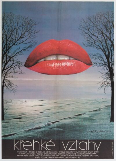 Movie Poster, Delicate Relationships, Olga Polackova-Vyletalova, 1970s Cinema Art
