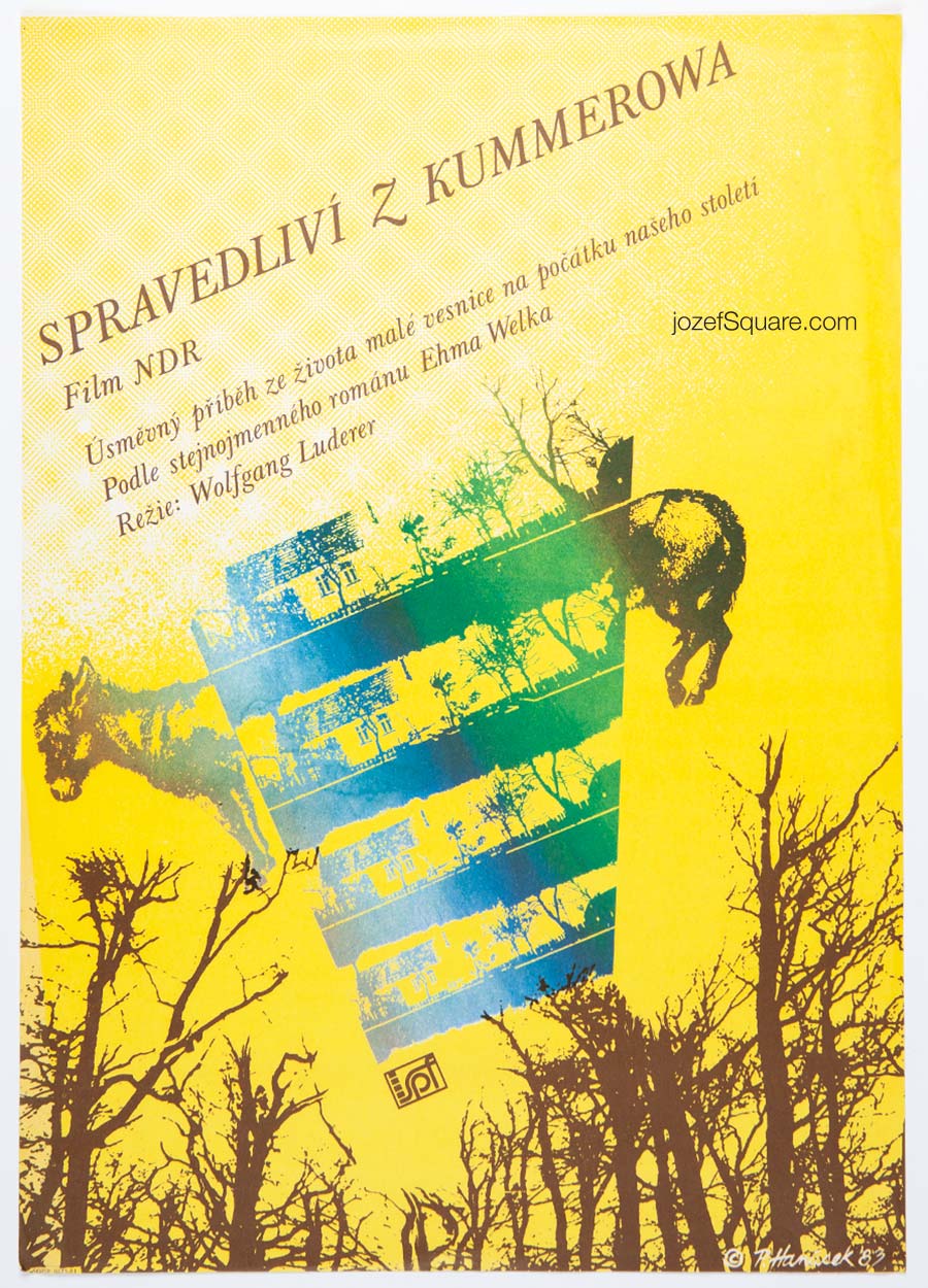 Movie Poster, The Just People of Kummerow, Pavol Hanusek, 1980s Cinema Art