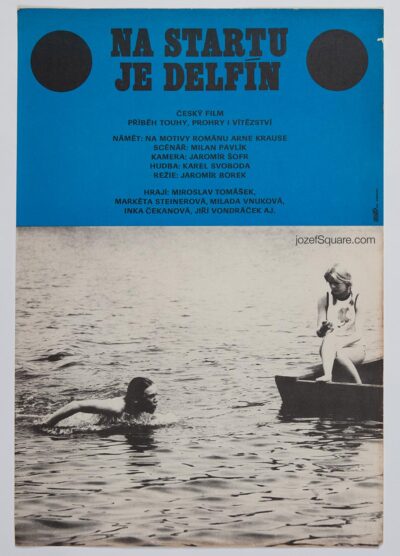 Movie Poster, Dolphin at the Start, Unknown Artist, 1970s Cinema Art