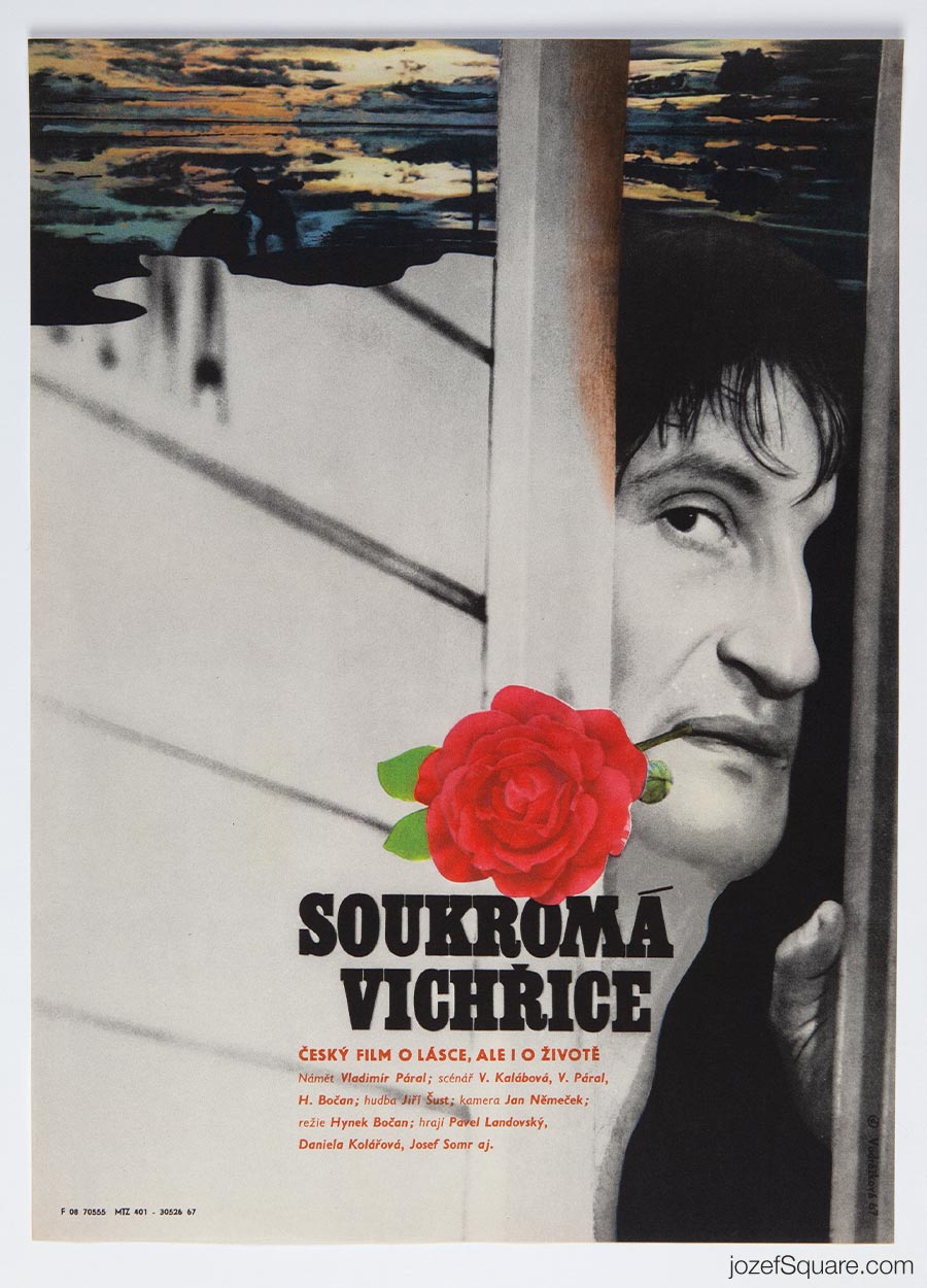 Movie Poster, Private Torment, Eva Galova-Vodrazkova, 1960s Graphic Design