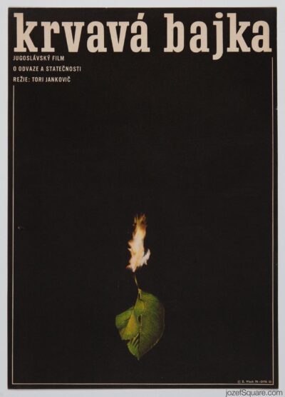 Movie Poster, Bloody Tale, Zdenek Vlach, 1970s Graphic Design