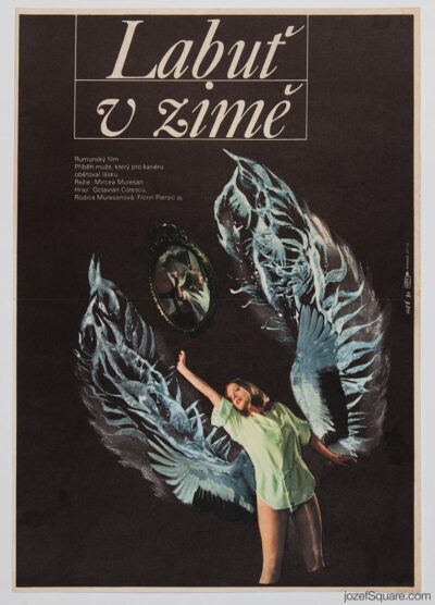 Movie Poster, Swan in Winter, Eva Hermanska, 1980s Graphic Design