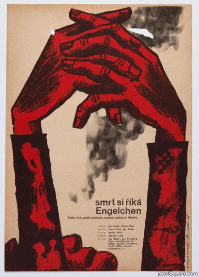 Movie Poster, Death Is Called Engelchen, Miloš Reindl, 1960s Graphic Art
