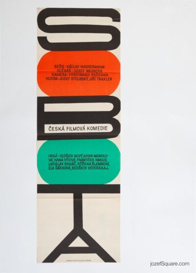 Movie Poster, Saturday, Unknown Artist, 1960s Graphic Design