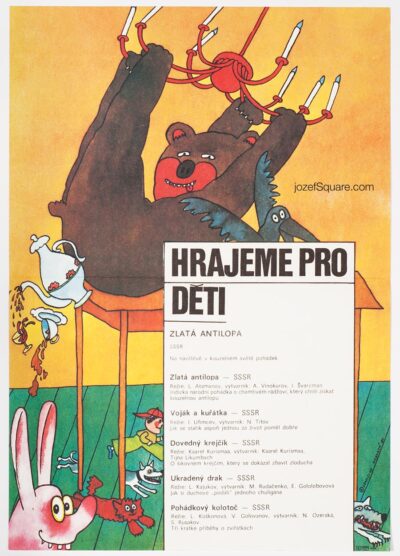 Movie Poster, Golden Antelope, Vratislav Hlavaty, 1980s Cinema Art