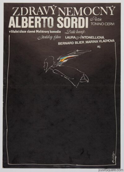 Movie Poster, Hypochondriac, Zdenek Vlach, 1980s Graphic Art