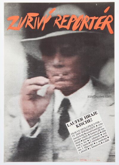 Movie Poster, The Zealous Reporter, Zdenka Valentova, 1980s Graphic Art