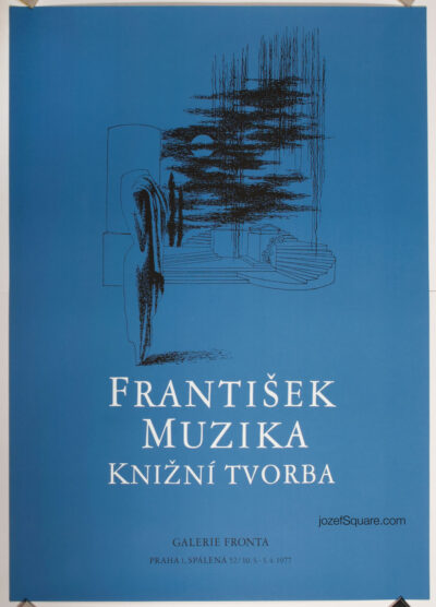 Exhibition Poster, Book Designs, Frantisek Muzika, 1970s Graphic Art