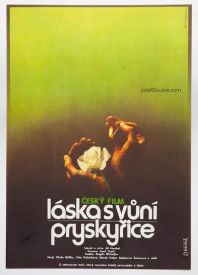 Movie Poster, Love Is Smell of Resin, Jan Weber, 1980s Graphic Design