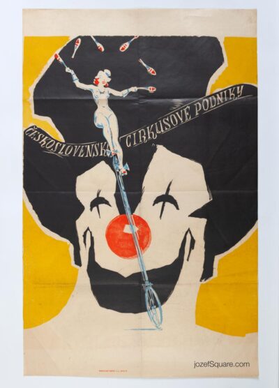 Circus Poster, Czechoslovak Circus Enterprises, Unknown Artist, 1950s Graphic Art